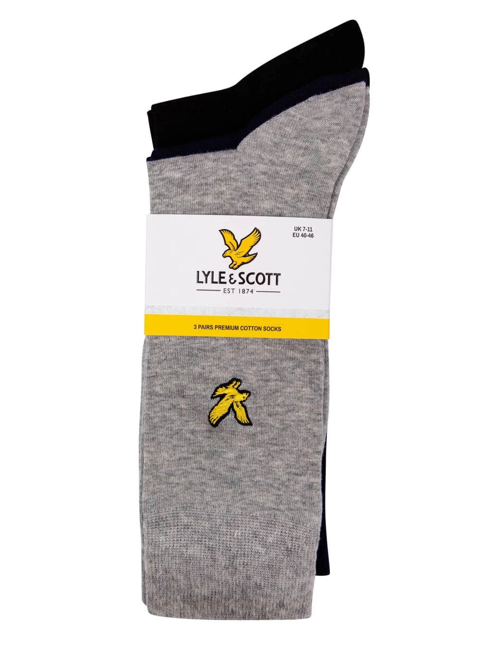 Lyle & Scott 3pk Cotton Rich Socks 2 Lyle & Scott 3pk Cotton Rich Socks - Image 2