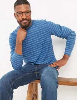 Pure Cotton Striped Long Sleeve T-Shirt -Marks And Spencer Shop SD 10 T19 7903 E4 X EC 1