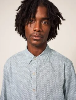 WHITE STUFF Pure Cotton Fan Print Shirt -Marks And Spencer Shop SD 10 T19 7933 SS X EC 1