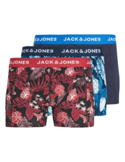 Jack & Jones Junior 3pk Cotton Rich Floral Trunks (8-16 Yrs)