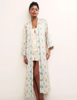 Satin Floral Long Robe