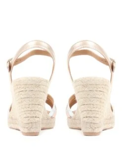 Jones Bootmaker Leather Metallic Ankle Strap Wedge Sandals -Marks And Spencer Shop SD 10 T83 2040W ZZ X EC 2