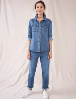 WHITE STUFF Tencel™ Rich Denim Long Sleeve Shirt