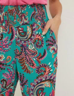 Printed Elasticated Waist Tapered Trousers -Marks And Spencer Shop SD 10 T83 2102W J4 X EC 2