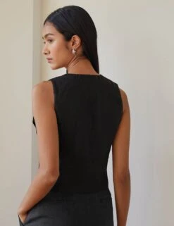 Pure Linen Single Breasted Waistcoat -Marks And Spencer Shop SD 10 T83 2368W Y0 X EC 2