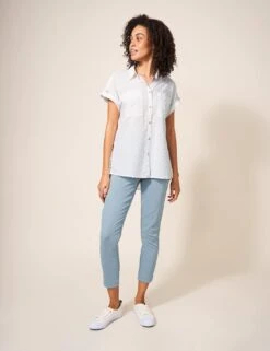 WHITE STUFF Organic Cotton Textured Collared Shirt 7 WHITE STUFF Organic Cotton Textured Collared Shirt -Marks And Spencer Shop SD 10 T83 3055W KY X EC 1