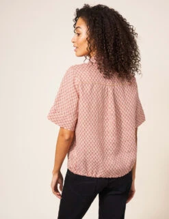 WHITE STUFF Pure Linen Geometric Tie Front Shirt -Marks And Spencer Shop SD 10 T83 3068W B4 X EC 2