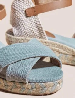 WHITE STUFF Canvas Ankle Strap Wedge Espadrilles 6 WHITE STUFF Canvas Ankle Strap Wedge Espadrilles -Marks And Spencer Shop SD 10 T83 3121W E0 X EC 1