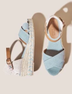 WHITE STUFF Canvas Ankle Strap Wedge Espadrilles 7 WHITE STUFF Canvas Ankle Strap Wedge Espadrilles -Marks And Spencer Shop SD 10 T83 3121W E0 X EC 2