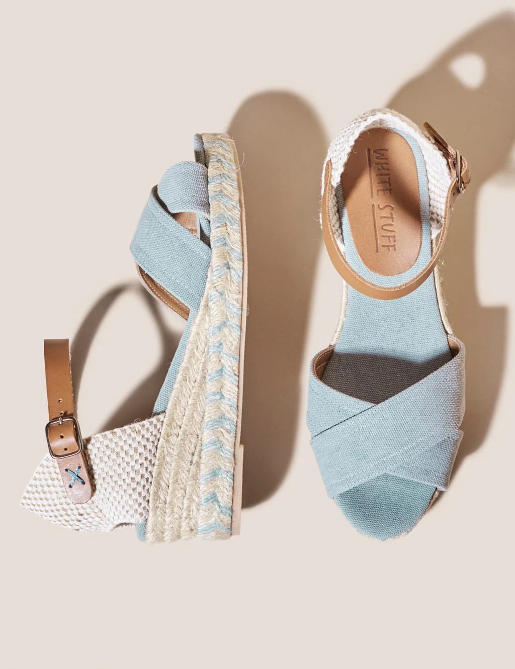 WHITE STUFF Canvas Ankle Strap Wedge Espadrilles 4 WHITE STUFF Canvas Ankle Strap Wedge Espadrilles - Image 4