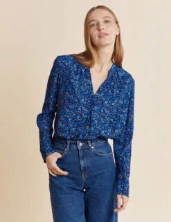 Floral Notch Neck Blouse