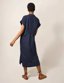 WHITE STUFF Pure Linen V-Neck Midi Relaxed Smock Dress -Marks And Spencer Shop SD 10 T83 6037W F0 X EC 1