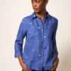 WHITE STUFF Pure Linen Embroidered Collared Shirt