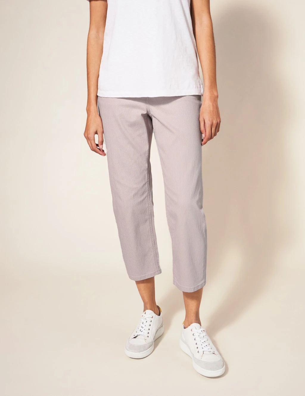 WHITE STUFF Striped Straight Leg Cropped Jeans 1 WHITE STUFF Striped Straight Leg Cropped Jeans