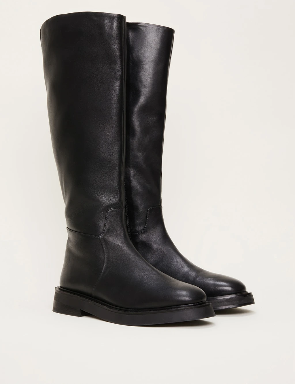 Leather Flat Knee High Boots 2 Leather Flat Knee High Boots - Image 2