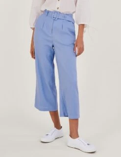 MONSOON Linen Blend Belted Straight Leg Culottes 6 MONSOON Linen Blend Belted Straight Leg Culottes -Marks And Spencer Shop SD 10 T83 7116W E0 X EC 1