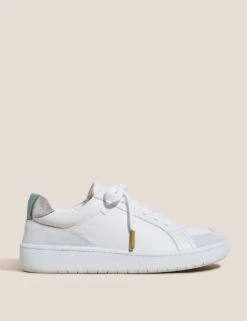 WHITE STUFF Leather Lace Up Trainers