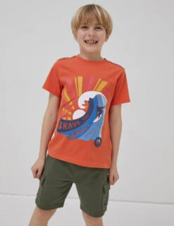 Pure Cotton Waves Graphic T-Shirt (3-13 Yrs)