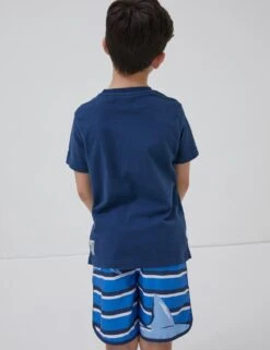 Pure Cotton Shark Graphic T-Shirt (3-13 Yrs) 7 Pure Cotton Shark Graphic T-Shirt (3-13 Yrs) -Marks And Spencer Shop SD 10 T94 1114 F4 X EC 2