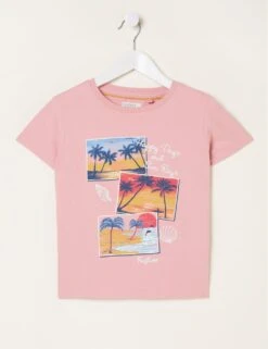 Pure Cotton Postcard Graphic T-Shirt (3-13 Yrs)