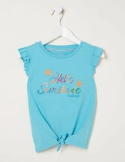 Pure Cotton Embroidered Slogan T-Shirt (3-13 Yrs)