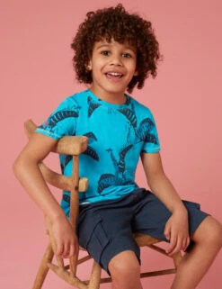 WHITE STUFF Pure Cotton Banana Leaf Print T-Shirt (3-10 Yrs)