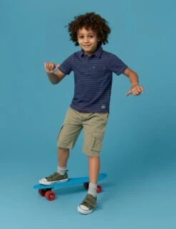WHITE STUFF Pure Cotton Striped Polo Shirt (3-10 Yrs)
