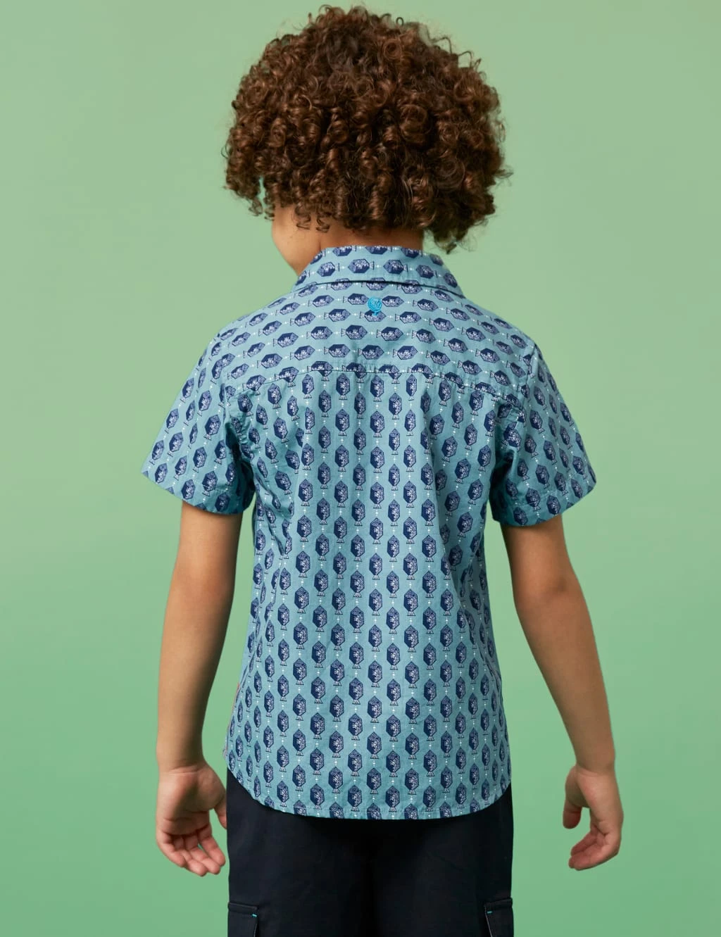 WHITE STUFF Pure Cotton Fish Print Shirt (3-10 Yrs) 5 WHITE STUFF Pure Cotton Fish Print Shirt (3-10 Yrs) - Image 5