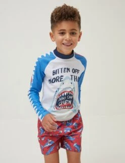 Shark Long Sleeve Rash Vest (3-13 Yrs)