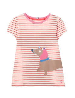 Joules Pure Cotton Striped Dog T-Shirt (2-12 Yrs)