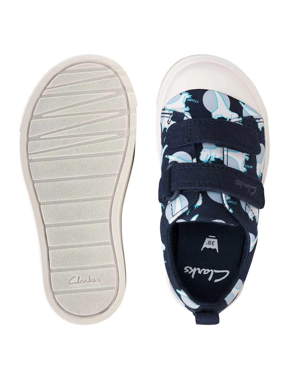 Clarks Baby Riptape Floral Glitter Trainers 4 Clarks Baby Riptape Floral Glitter Trainers - Image 4