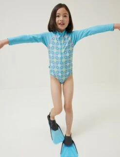 Floral Long Sleeve Swimsuit (3-13 Yrs)