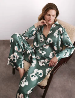 Satin Floral Pyjama Bottoms