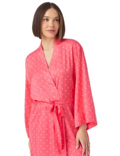 DKNY Satin Geometric Tie Short Kimono Robe -Marks And Spencer Shop Satin Geometric Tie Short Kimono Robe 3