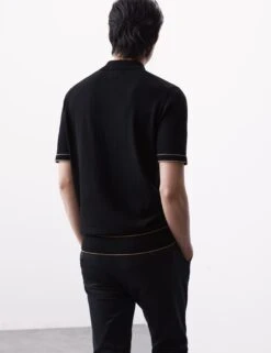 Silk Cotton Knitted Polo Shirt -Marks And Spencer Shop Silk Cotton Knitted Polo Shirt 3