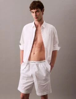 Calvin Klein Sleep Pure Cotton Striped Pyjama Shorts -Marks And Spencer Shop Sleep Pure Cotton Striped Pyjama Shorts 5