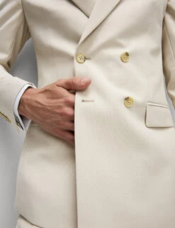 Slim Fit Double Breasted Jacket With Stretch