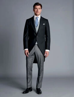Slim Fit Pure Wool Stripe Trousers