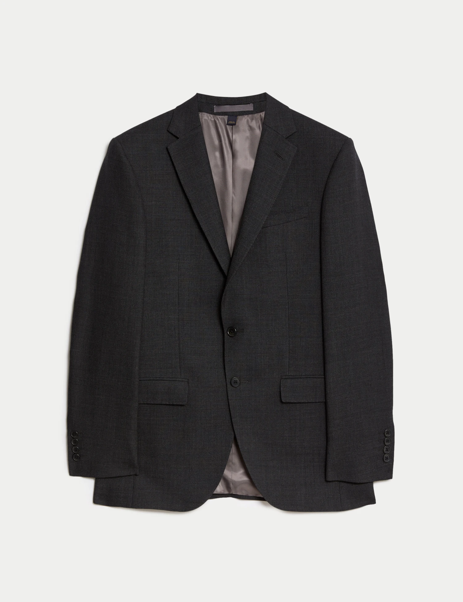 Slim Fit Pure Wool Textured Suit Jacket 2 Slim Fit Pure Wool Textured Suit Jacket - Image 2
