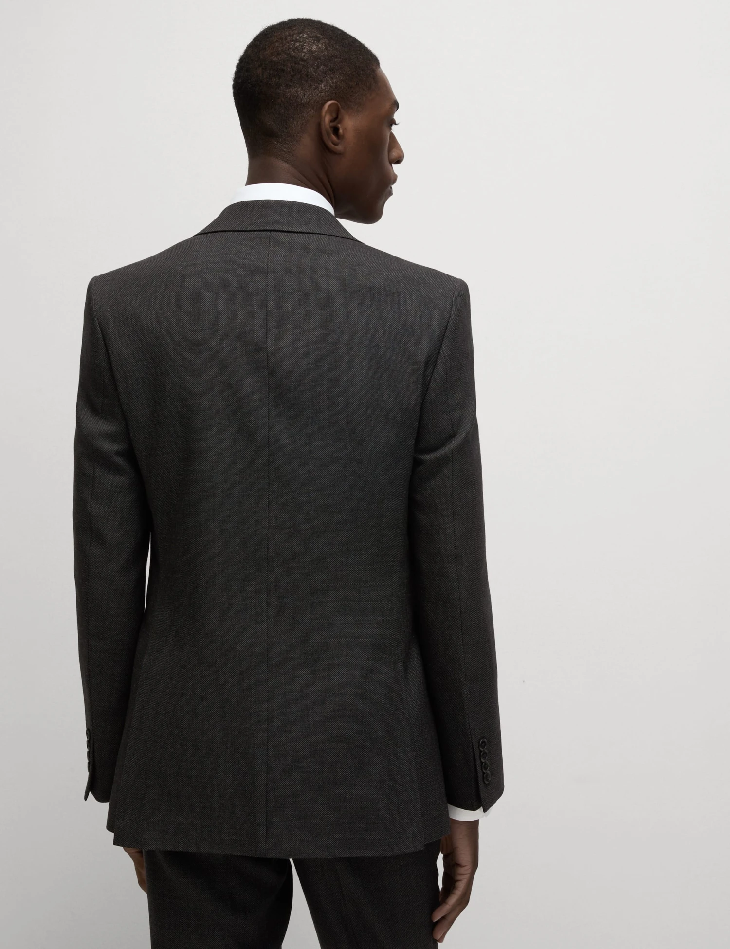 Slim Fit Pure Wool Textured Suit Jacket 5 Slim Fit Pure Wool Textured Suit Jacket - Image 5