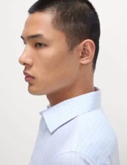 Slim Fit Ultimate Non Iron Cotton Check Shirt -Marks And Spencer Shop Slim Fit Ultimate Non Iron Cotton Check Shirt 3