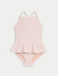 Stripe Frill Swimsuit (2-8 Yrs)