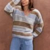 Striped V-Neck Relaxed Jumper -Marks And Spencer Shop Striped V Neck Relaxed Jumper