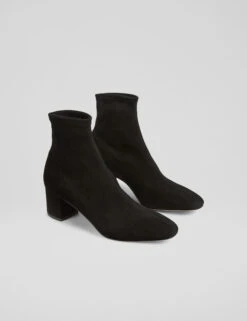 Suede Block Heel Ankle Boots -Marks And Spencer Shop Suede Block Heel Ankle Boots 3