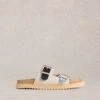 WHITE STUFF Suede Colour Block Footbed Sandals