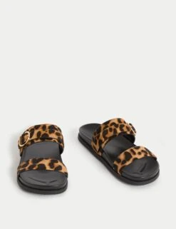 Suede Leopard Print Sandals -Marks And Spencer Shop Suede Leopard Print Sandals 1
