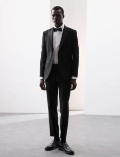 Tailored Fit Wool Blend Tuxedo Trousers