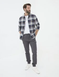 Tapered Fit Pure Cotton Cuffed Cargo Trousers