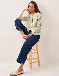 MONSOON Textured Argyle Crew Neck Cardigan With Wool 10 MONSOON Textured Argyle Crew Neck Cardigan With Wool -Marks And Spencer Shop Textured Argyle Crew Neck Cardigan with Wool 2