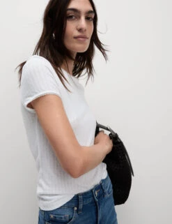 Textured Pointelle T-Shirt